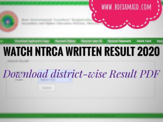 ntrca written result out