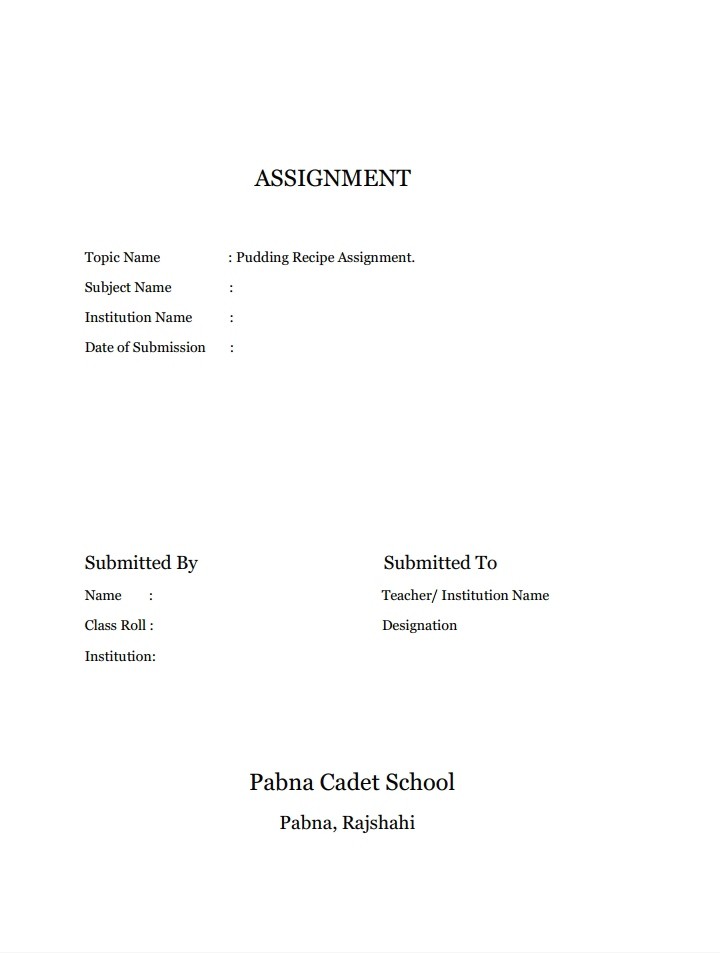 dshe.gov.bd 2020 Assignment Front Page