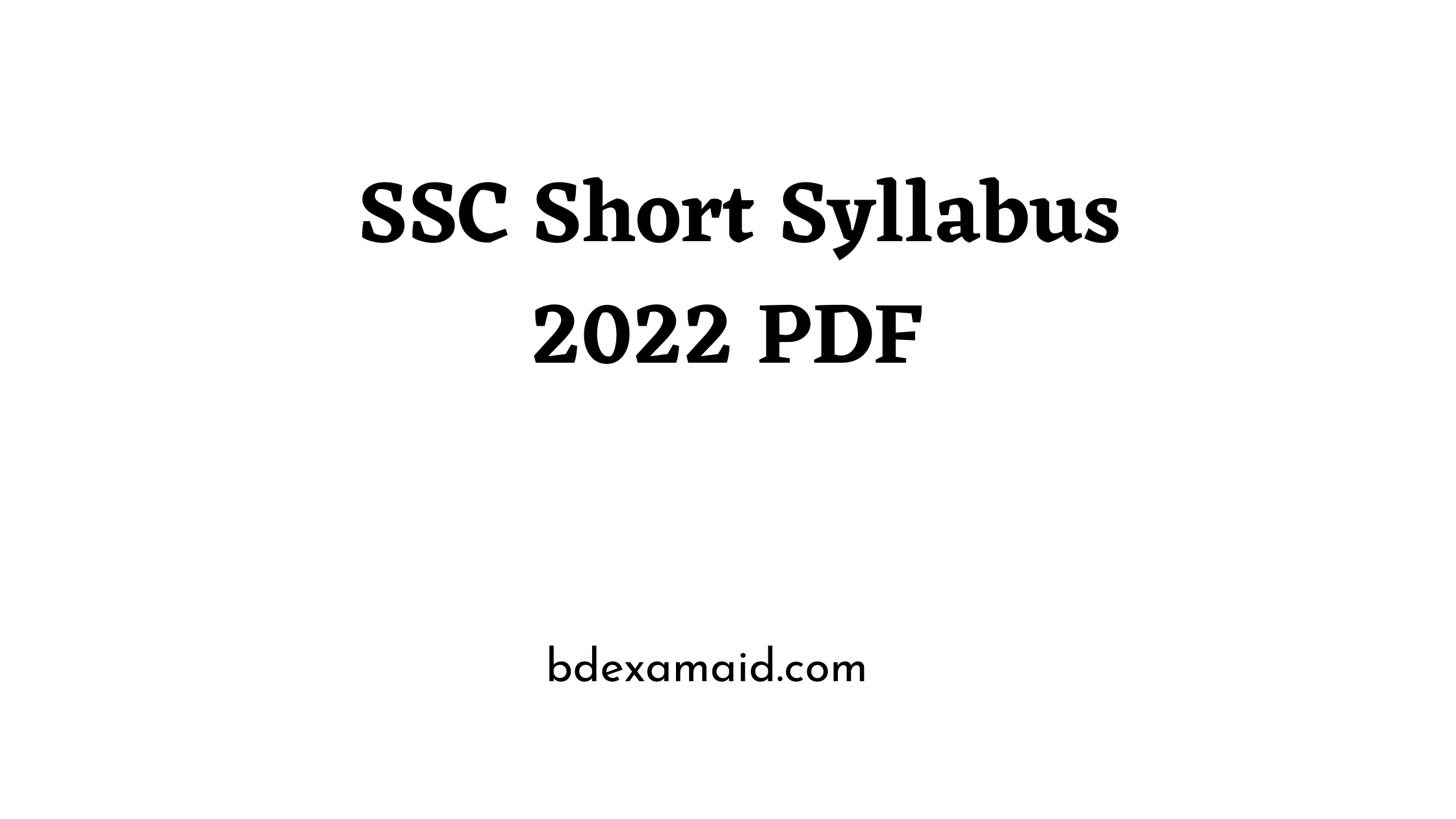 sssc short syllabus 2022