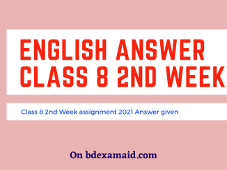 class 8 2nd week English answer