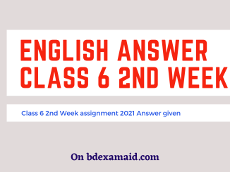 class 6 english 2nd week 2021