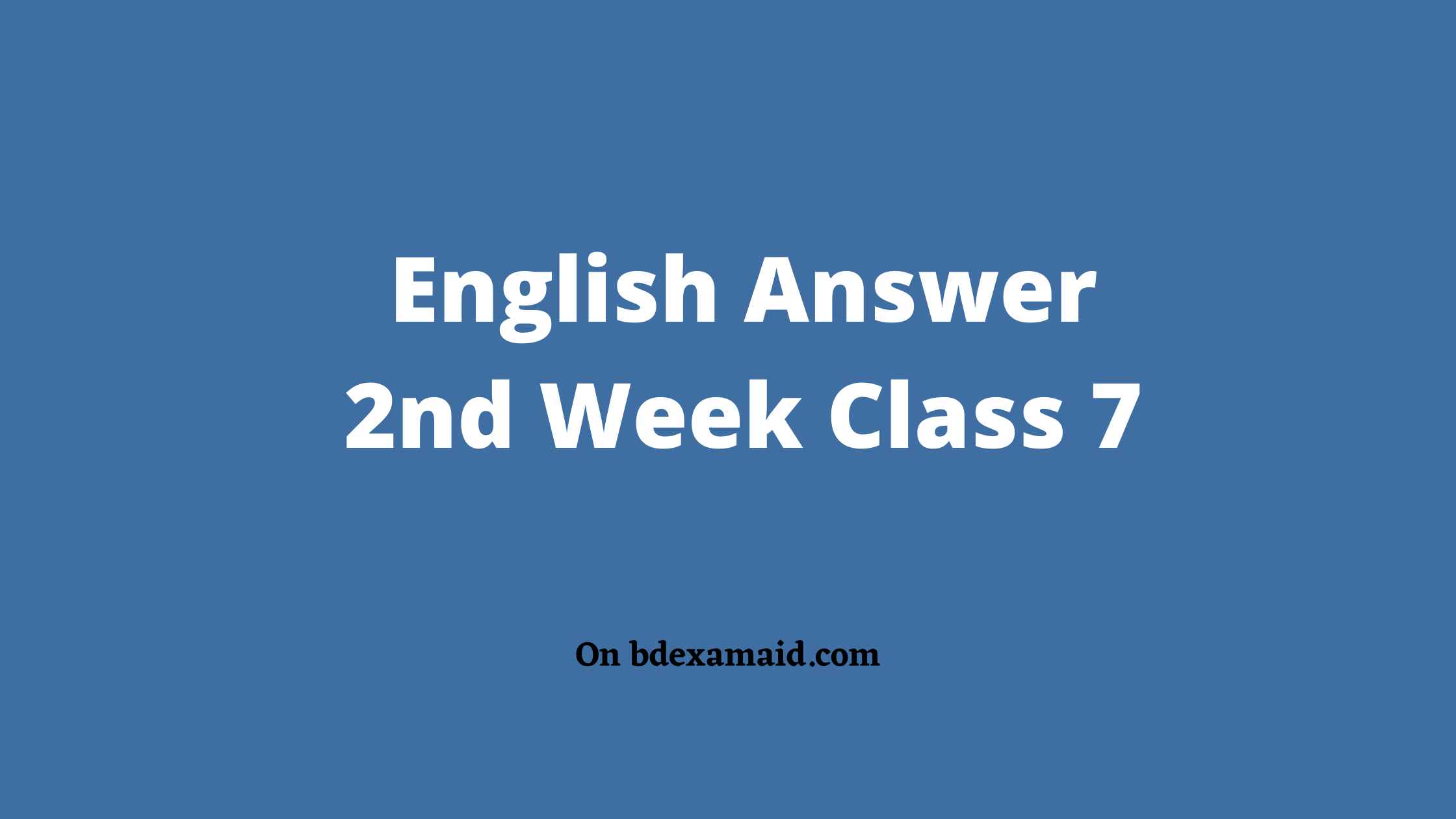 english assignment 2nd week
