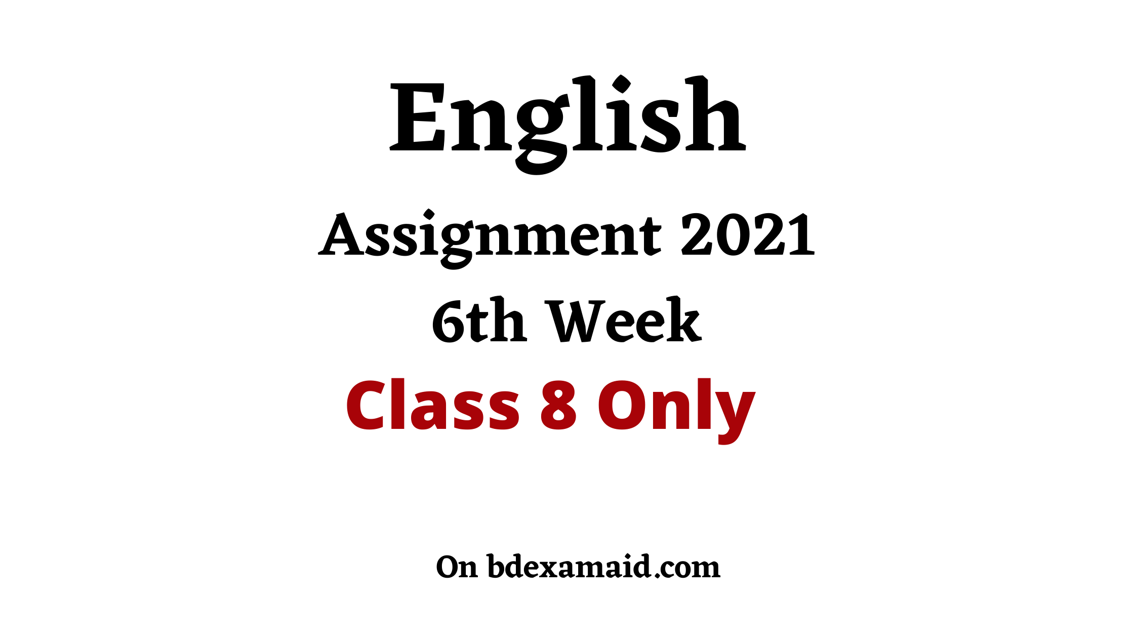 class 8 English answer 6th week