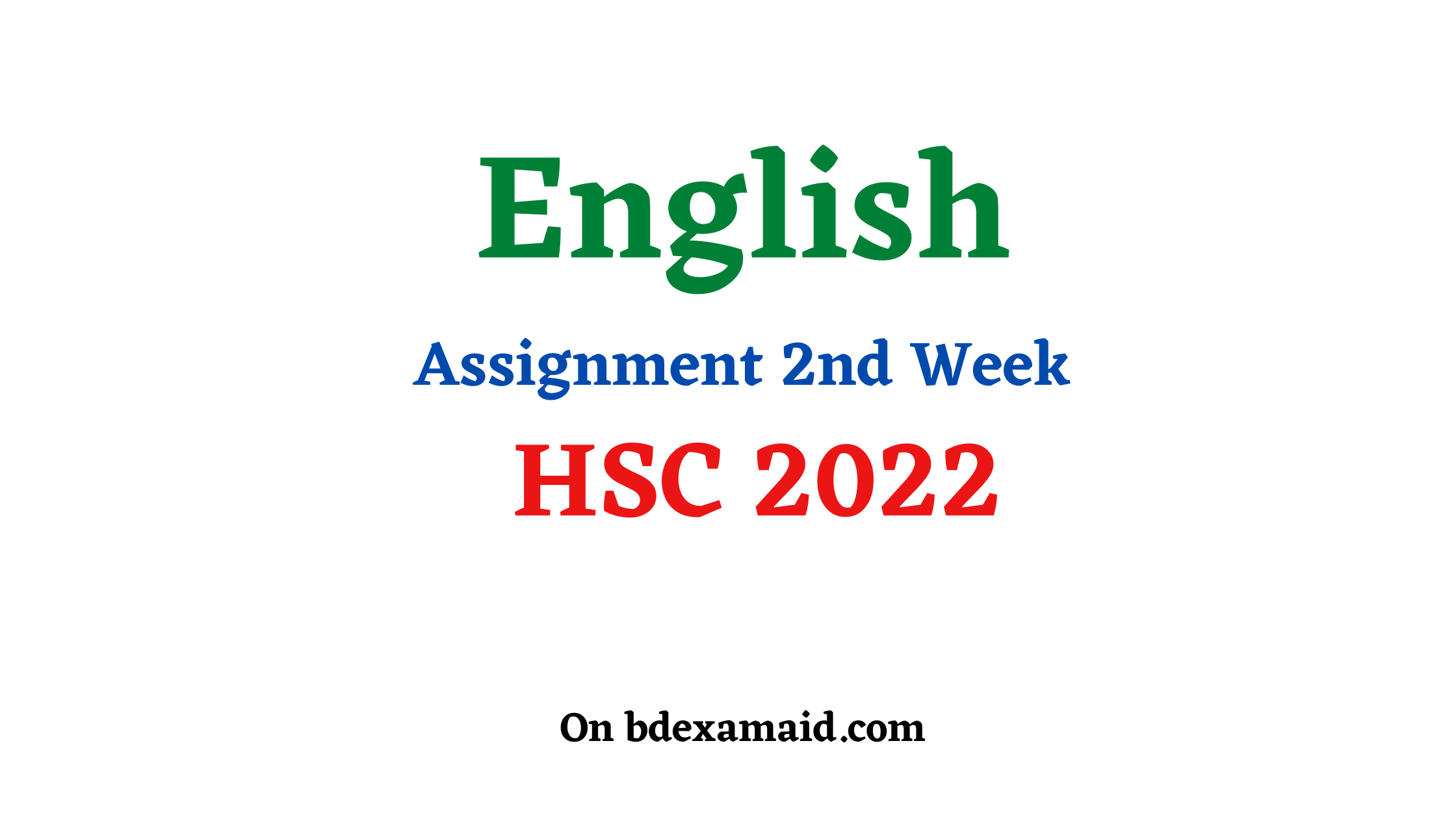 english assignment 2nd week