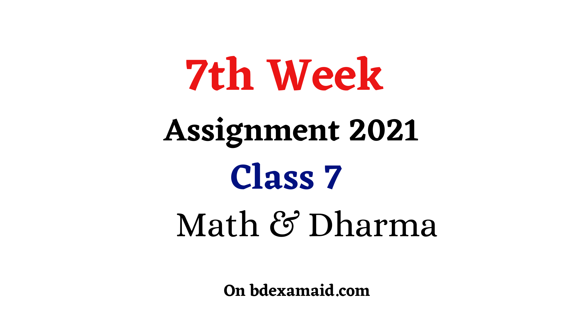 class assignment 7th week
