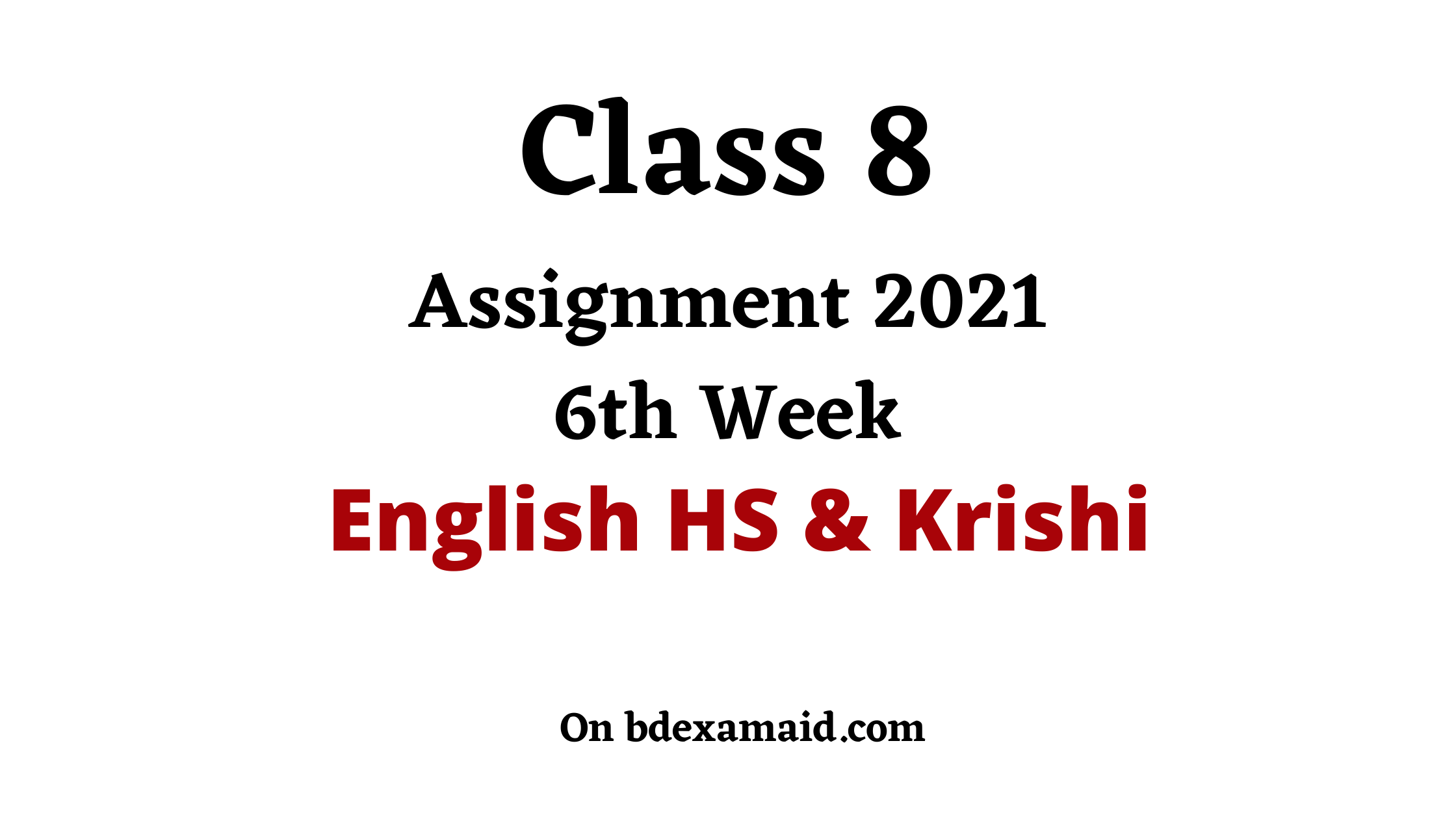 class 8 6th week assignment