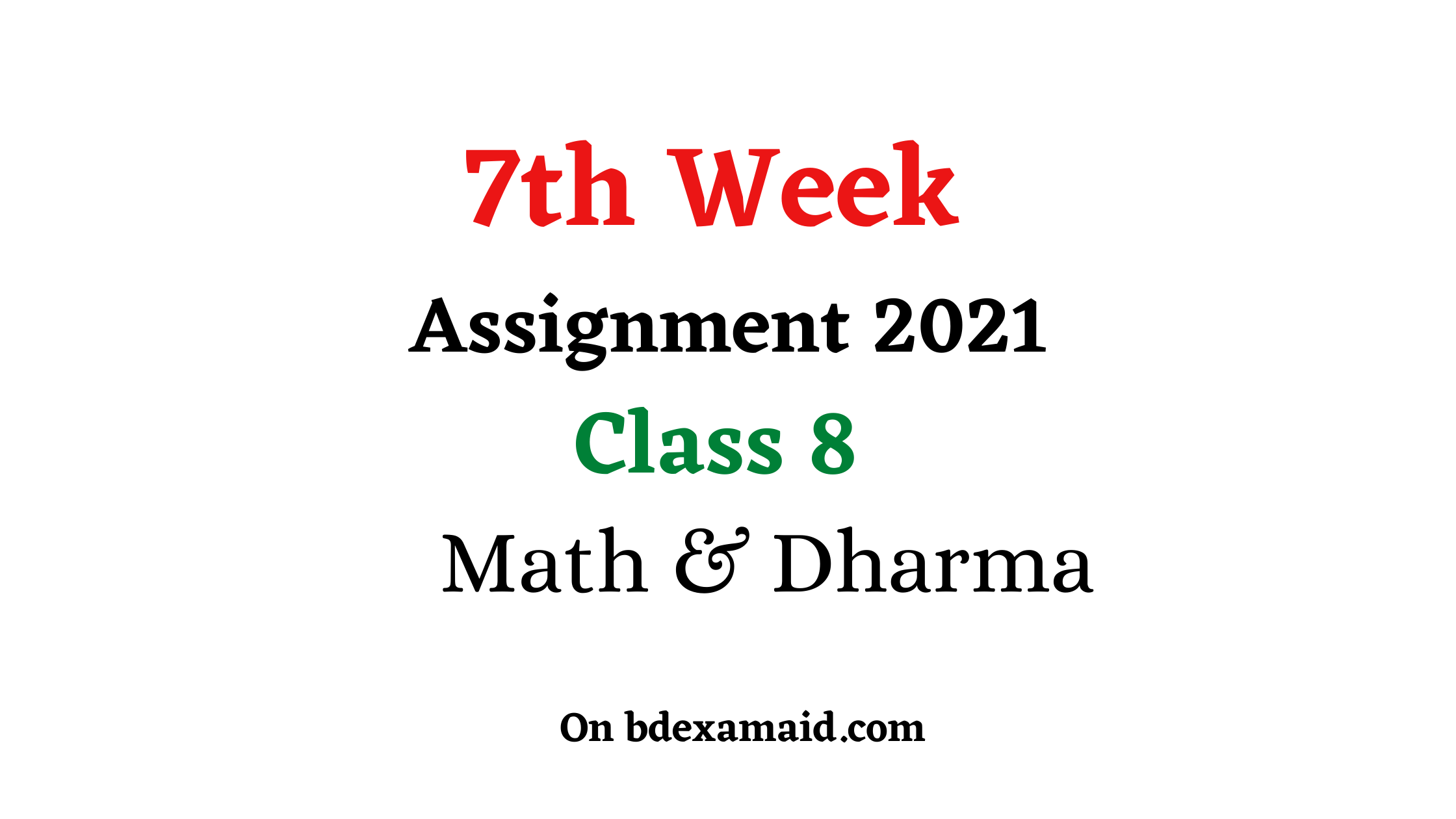 class 8 7th week