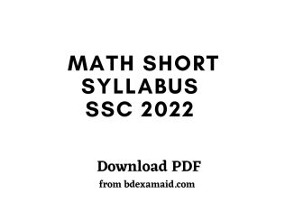 Math Short Syllabus SSC 2022