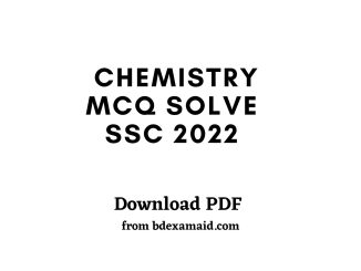 SSC 2022 Chemistry MCQ Solution