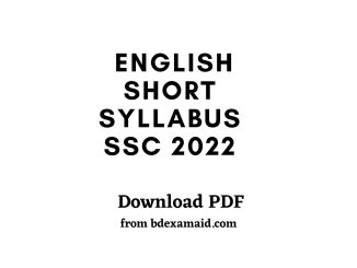 English 2nd Paper short syllabus 2022