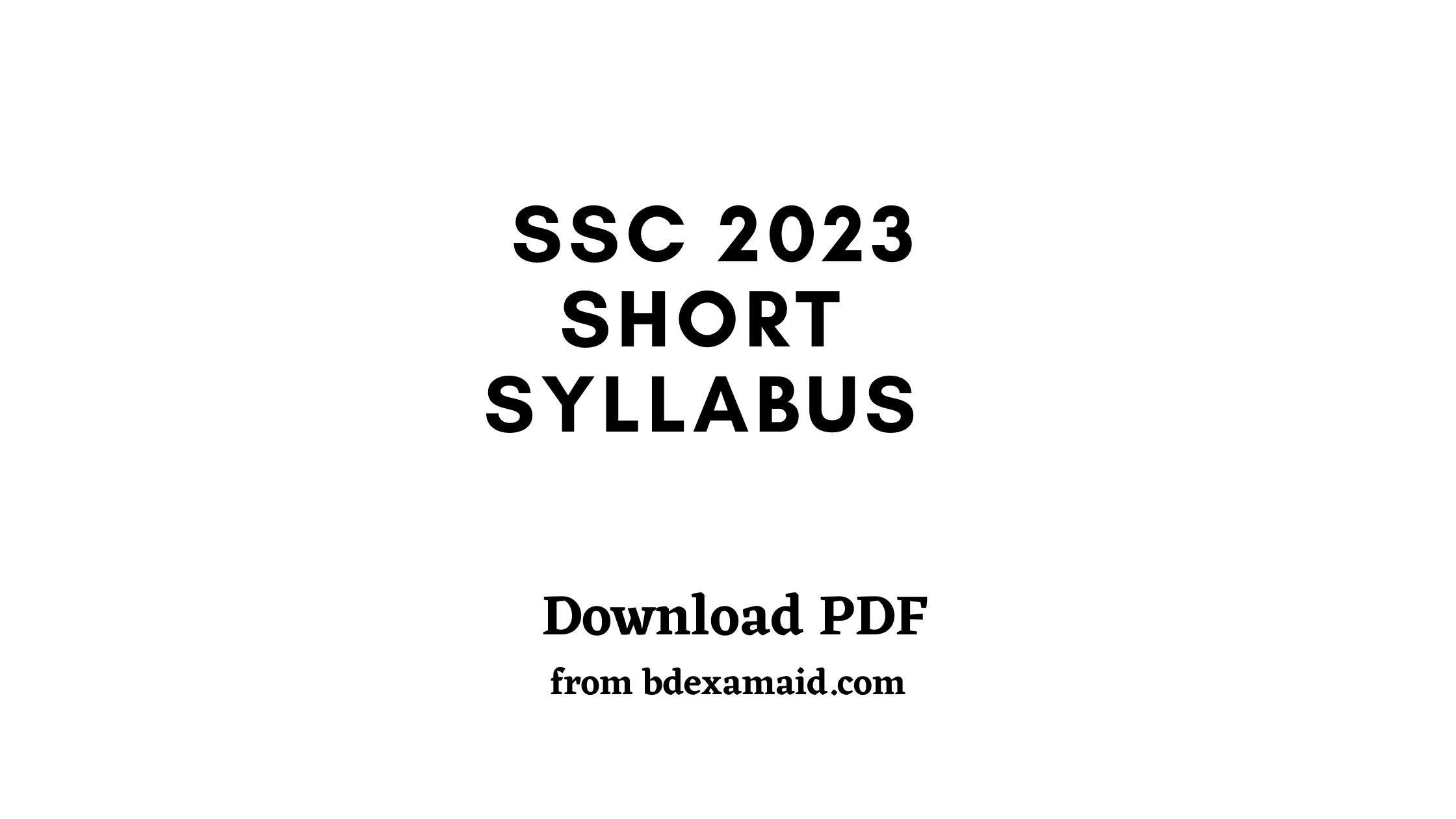 SSC 23 short syllabus